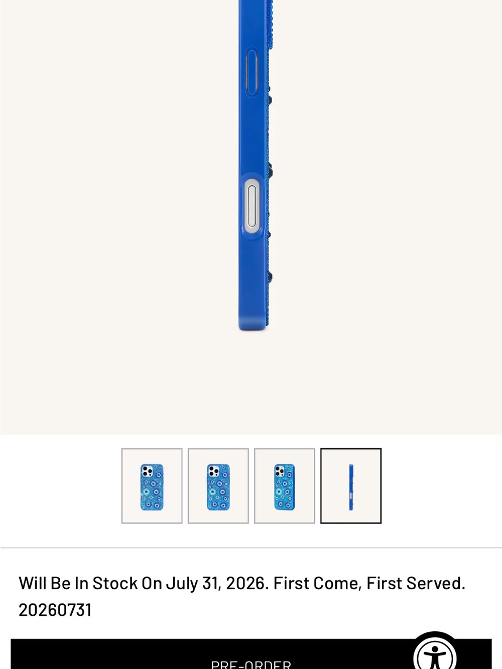 JW PEI Bright Blue Evil Eye Slim Phone Case with Side Button Access